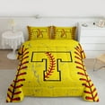 thumbnail image 2 of Manfei Monogrammed T Theme Bedding Comforter Set,Baseball Sport Twin Comforter Sets,Boys Ball Game Bedding Set For Teens,Ultra Soft Bedroom Decor Reversible,2pcs, 2 of 8