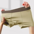 thumbnail image 5 of Big & Tall Men's Cotton Boxer Briefs - 3XL, Beige, Classic Style - Comfortable, Breathable, Everyday Wear, Durable, 5 of 6