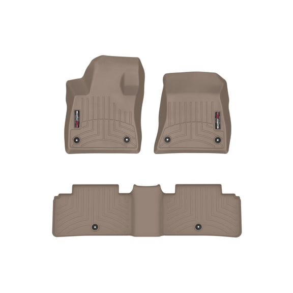 WeatherTech Custom Fit FloorLiners compatible with Infiniti QX50, QX55 - 1st & 2nd Row, Tan
