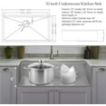 thumbnail image 4 of ALWEN 32 x 18 x 9 inch Undermount 18 Gauge Stainless Steel  Workstation Single Bowl Kitchen Sink, 4 of 7