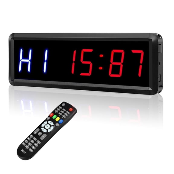 Gym Timer With Remote LED Interval Timer Count Down/Up Clock Stopwatch For Home Gym Fitness