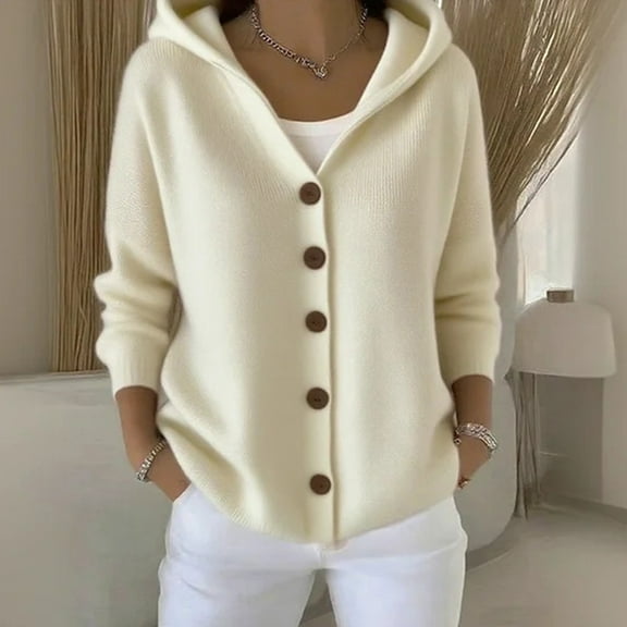 BILIKEYU Women's Solid Color Button Knitted Sweater Cardigan, Fall Outfits, Womens Cardigan, Women Fall Clothes