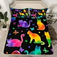 thumbnail image 2 of Castle Fairy Boys Girls Animal Cats Butterflies Twin Sheet Sets 3pcs,Abstract Gradient Rainbow Twin Fitted Sheet Microfiber,Polka Dots Breathable Flat Sheet,Breathable Home Decor, 2 of 7