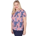 thumbnail image 3 of Alfred Dunner Womens Petite American Flag Patchwork Tee, 3 of 4