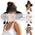 thumbnail image 3 of TFEOQRY Women's Straw Sun Visor Hat with Bow Back Detail UV Protection Wide Brim Summer Beach Ponytail Hat, 3 of 7