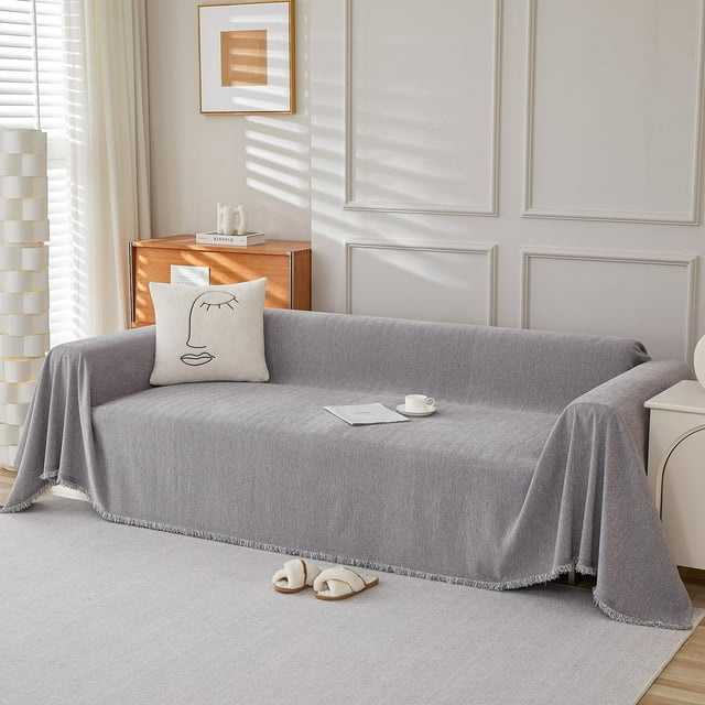 Sentmoon Sofa Covers Sofa Cushion Support Four-season Universal Herringbone Sofa Towel for Reading, Watching TV, and Relaxing