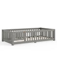 thumbnail image 6 of DRNANLIT Twin Size Floor Bed with Safety Guardrails & Removable Door, Gray, 6 of 9