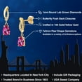 thumbnail image 2 of Gem Stone King 14K Yellow Gold Pure Pink Mystic Topaz and Lab Grown Diamond Earrings for Women | 1.69 Cttw | Gemstone November Birthstone | Pear Shape 7X5MM, 2 of 6