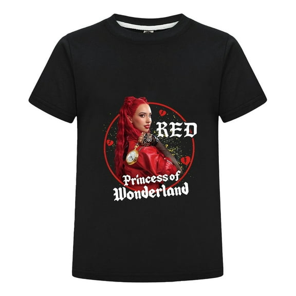 Descendants 4 Kids T-Shirt – Red Princess Shirt Summer Top for Girls Ages 3-14