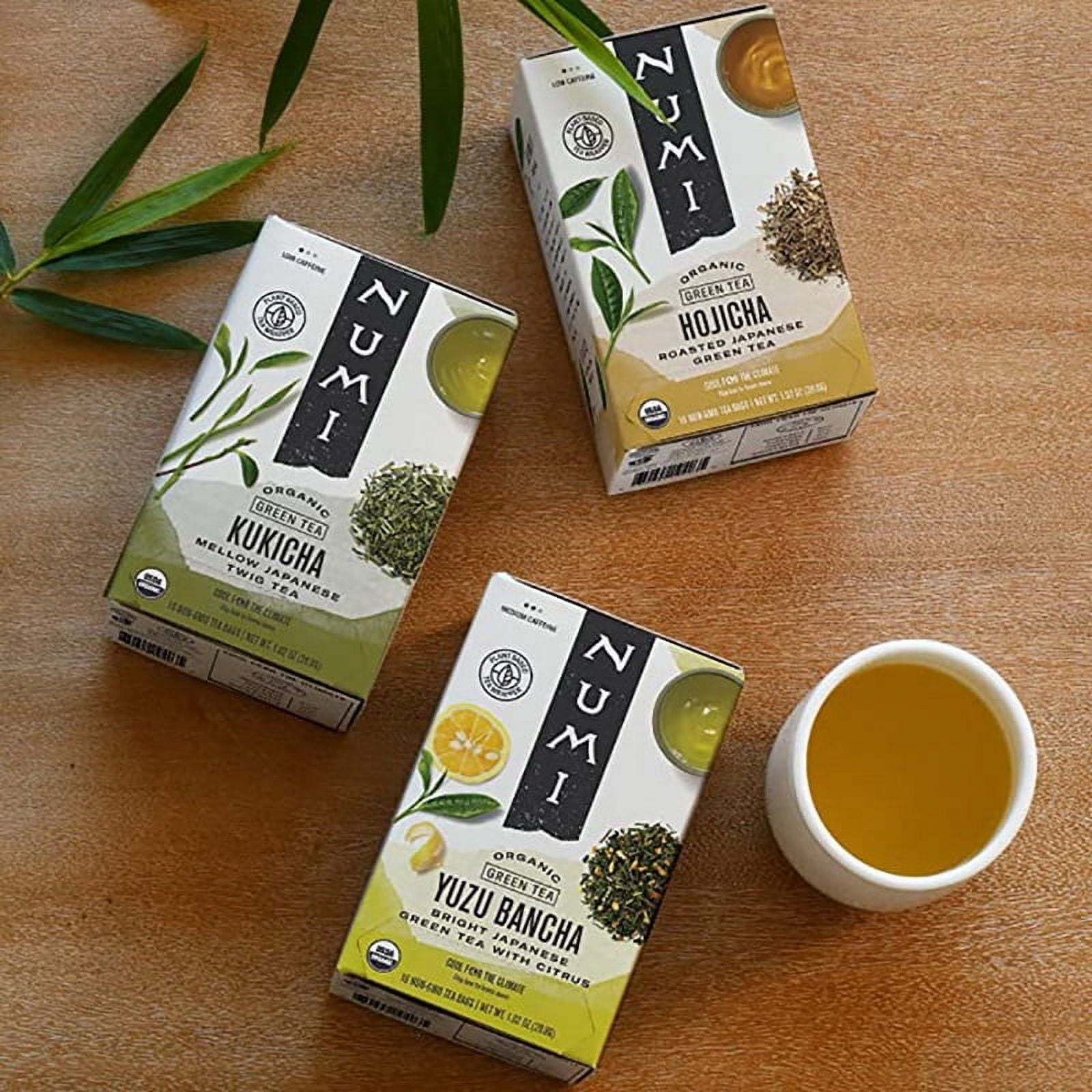 Numi Organic Yuzu Bancha Tea, 16 Tea Bags (Pack of 3) Roasted Japanese Green Tea with Citrus, Caffeinated