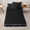 thumbnail image 4 of Homewish Mandala Bat Mopon Stars Zipper Twin Comforter Sets with Fitted Sheet and 2 Pillowcases for Kids, Happy Halloween Zipper Bedding Set, Black Reversible, 4 Pieces, 4 of 6
