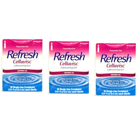 Refresh Celluvisc Lubricant Eye Gel Single-use Containers 30 Ct (Pack of 3)
