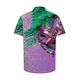 thumbnail image 5 of Feancey Sales Today Clearance Mens Hawaiian Beach Shirt Mask Printed Summer Casual Button Down Shirts Mardi Gras Short Sleeve Holiday Party Tops Carnival Themed Bowling Shirt Multicolor 4XL, 5 of 6