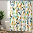 thumbnail image 5 of Long 72"x84" Abstract Bright Watercolor Colorful Spots Shower Curtain Set with Hooks,Abstract Ivory Color Background Bathroom Curtain,Waterproof Washable Fabric for Bathroom Decor, 5 of 6