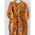 thumbnail image 3 of Orange Pattern, Floral Design Dresses, Handmade Cotton Dress, Block Printed Dresses, Hand Printed Dress,Cotton, Patch Dress, Long Dresses, 3 of 8