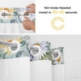 thumbnail image 2 of White Yellow Daisy No Hooks Shower Curtain with Snap-in Liner Eucalyptus Leaves Lavender Spring Wood Board Shower Curtains for Bathroom, Waterproof, Easy Install, Washable 54"x78", 2 of 9