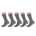 thumbnail image 4 of 5 Pairs Grey Non Skid Hospital, Yoga, Pilates, Gripper Slipper Socks Men's or Women Mid Calf Size XXL, 4 of 7
