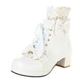 thumbnail image 1 of HBFAGFB Bottes pour Femmes Lacets avant Bottines Mode Rétro Chaussures d'Automne Blanches Taille 39, 1 of 7