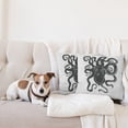 thumbnail image 4 of Ambesonne Octopus Throw Pillow Cover 2 Pack, Tentacle Sea Monster Design, 24", Pale Grey Charcoal Grey, 4 of 5