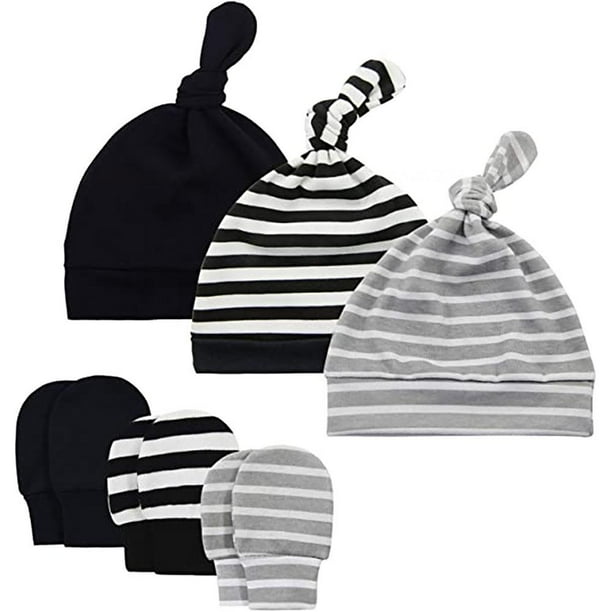 bangyoudaoo 3 Set Baby Boy Hat and Mitten Set Knot Baby Beanie for Boys