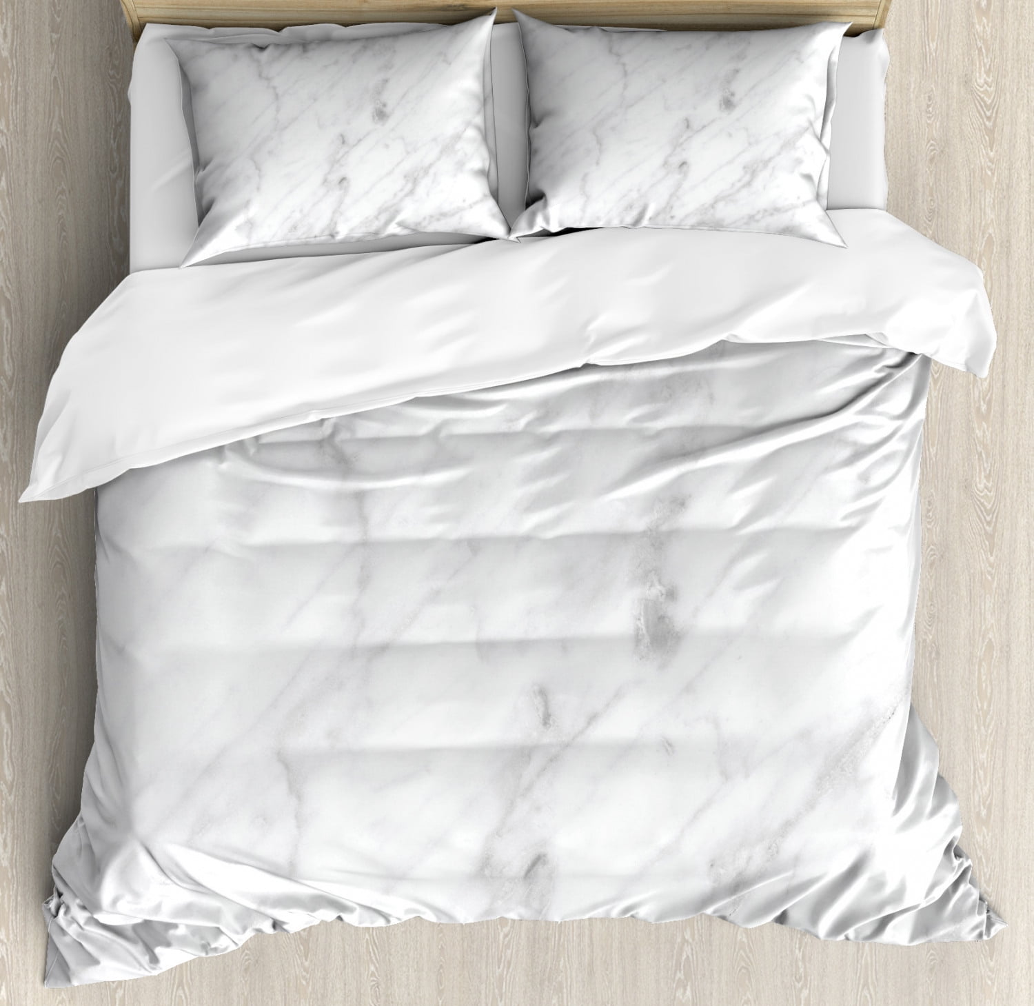 Marble Duvet Cover Set, Carrara Marble Tile Surface Organic Sculpture