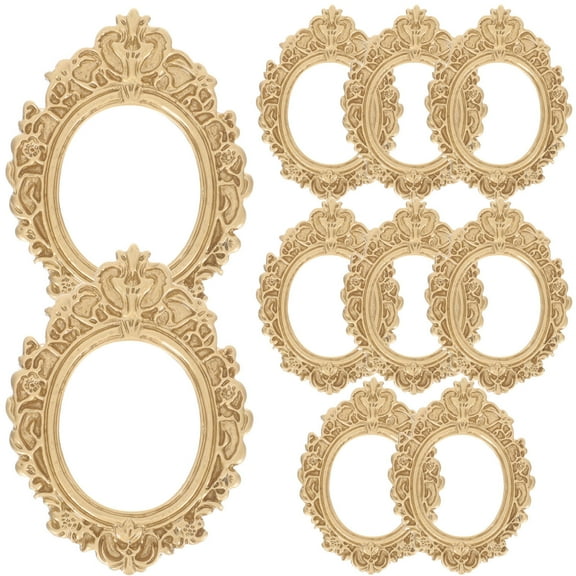 WHAMVOX 10 Pcs Golden Photo Frame for Holder Picture Small Decor Premium Materials