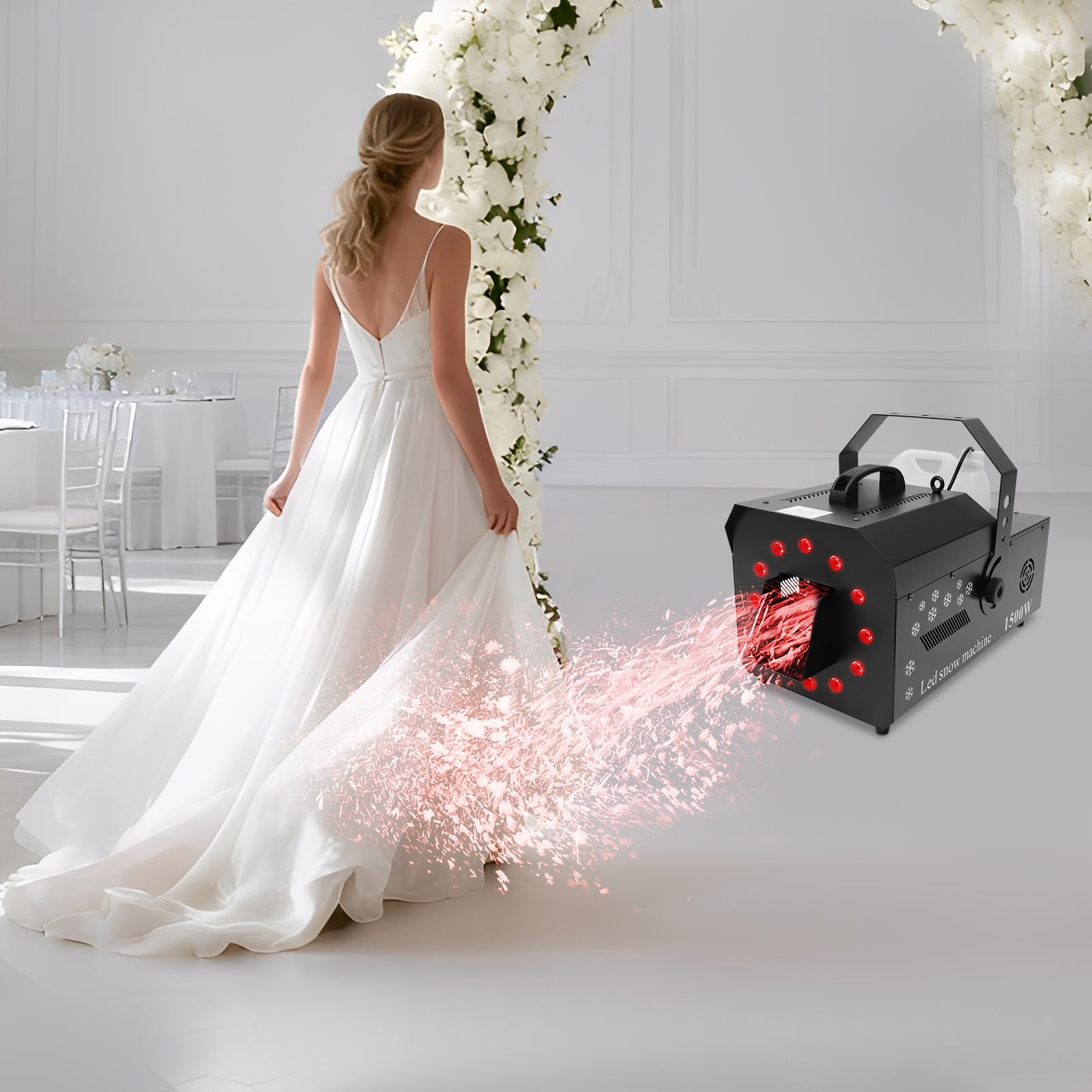 3-in-1 LED Snowflake Machine, Remote Control DMX Snow Machine, LED Snow Maker Machine