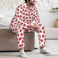 thumbnail image 7 of Honeii Cartoon Strawberry Pattern Mens Pajamas Set,2pcs Men's Lounge Long Sleeve Sleep Shirt and Pajama Bottoms Sleepwear Set,Mens Pjs Sets-Large, 7 of 7