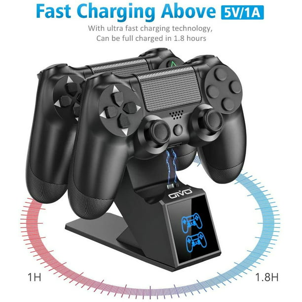 PS4 Controller Charger, OIVO PS4 Controller Charging Dock Station, Built-in 1.8H Fast-Charging Chip for 4/PS4 Pro /PS4 Slim Controllers - Walmart.com