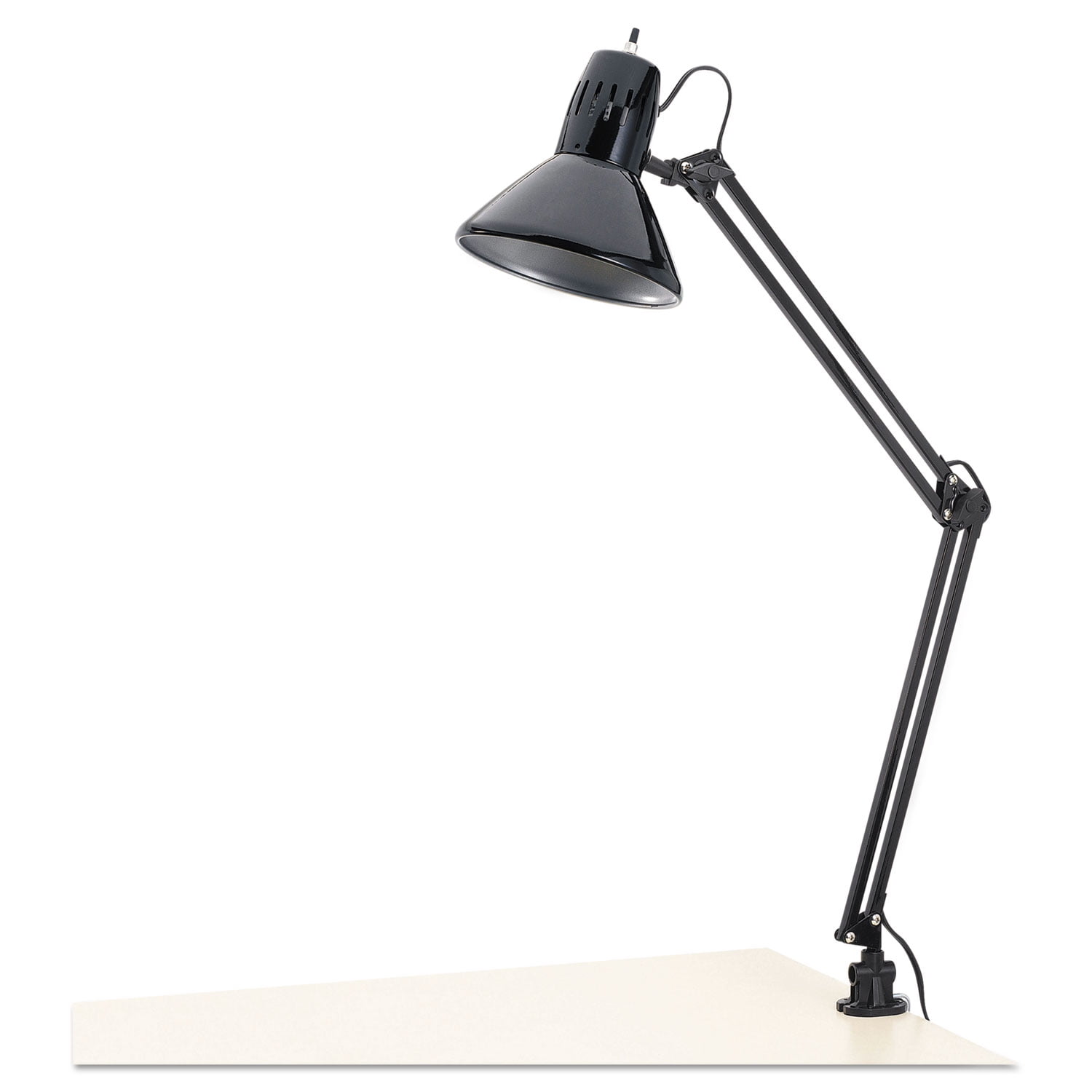Alera Architect Lamp, Adjustable, Clampon, 6.75"w X 20"d X 28"h, Black