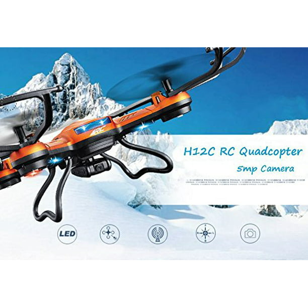 Chewing gum Bloody throw H12C RC Quadcopter Drone with 5.0MP Camera CF Headless mode One Key Return  2.4GH 4CH 6 Axis RC Helicopter Switchable Mode- orange - Walmart.com