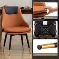 thumbnail image 6 of Modern Swivel Chairs, Faux Leather Upholstered, Comfortable for Kitchen & Dining, Brown, 6 of 6