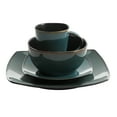 thumbnail image 6 of Gibson Home Soho Lounge Square Stoneware 16 Piece Dinnerware Set, Teal, 6 of 9