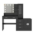 thumbnail image 5 of Ktaxon Makeup Vanity with 4 Drawers&Charging Station, Vanity Table Desk with 3 Color Light, Dressing Table w/ 2 Door Cabinet,Black, 5 of 10