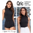 thumbnail image 4 of QRIC Women Sleeveless Mock Turtleneck Shirts Ribbed Fitted Slim Fit Tank Top, S-XL, 4 of 5