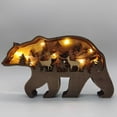 thumbnail image 4 of Oso De Madera Tallado En Madera Adornos De Oso Modelo De Oso Estatua Decoración Del Hogar 3D Artesanía De Madera Tallado En Madera Adornos De Oso Modelo Estatua Estatuilla ANGGREK Otros, 4 of 7
