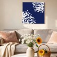 thumbnail image 6 of Canvas Wall Art Sea White Coral Blue Canvas Art Print Marine Background Modern Art Pictures Wall Decor for Living Room Bedroom Artwork Decorations Stretched Framed Ready to Hang 10"x10", 6 of 9