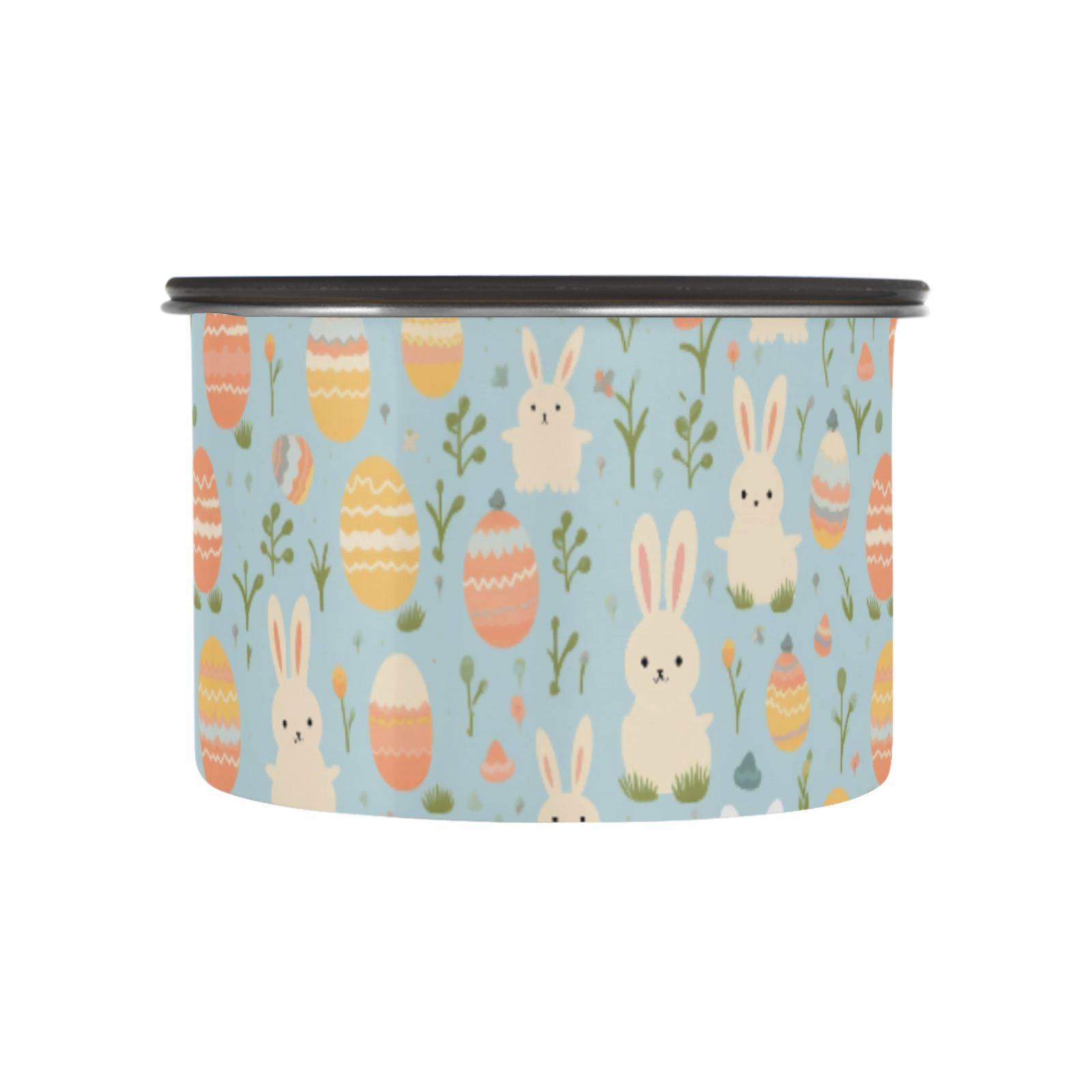 Rabbit Eggs Easter Airtight Coffee Bean Canister 30oz Food Storage Containers with Lids For Gournd, Tea, Sugar, Flour, Rice, Cereal, Candy Cookie Jar