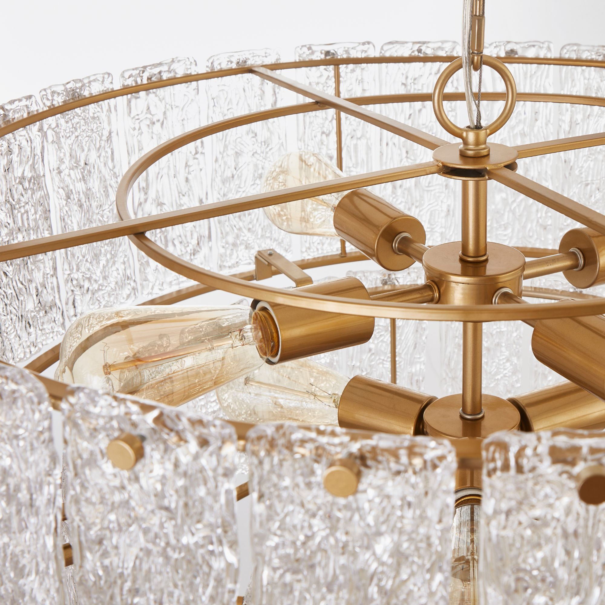 KAWOTI Glass Chandelier 8-light Gold Chandelier Lighting Fixture for Dining Room,  Foyer, Living Room