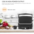 thumbnail image 3 of Panini Maker, 2 Slice Panini Press Grill, Electric Sandwich Maker Non-Stick Coated Plates, Opens 180 Degrees for Cooking Breakfast Snacks, 3 of 6