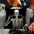 thumbnail image 4 of Halloween Pillow Covers 18x18 inch Set of 4 Halloween Decorations Dancing Skeleton and Skull Hands Decor Holiday Pillow Case Farmhouse Decor for Home Sofa B106, 4 of 6