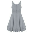 thumbnail image 3 of MSemis Kids Sleeveless Knotted Waist Ruched Flower Dress, 3 of 6