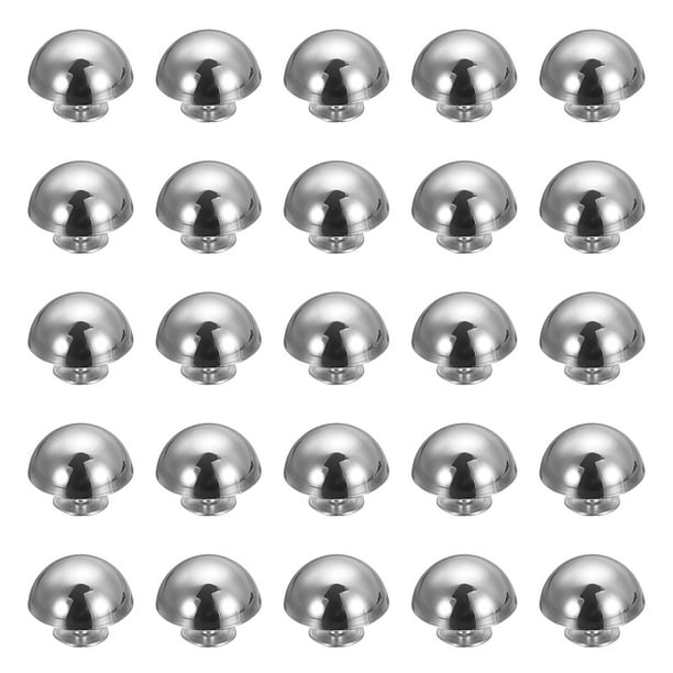 Uxcell 25 Pcs Remaches Redondos, Remaches de Decoración Metálica de 15mm, Plata