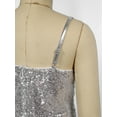 thumbnail image 7 of Yanarno Kids Girls CAllover Sequins Bell Bottoms Disco Jumpsuit Party Dress Up haracter Cosplay Silver 8, 7 of 7