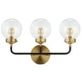 thumbnail image 5 of JONATHAN Y Caleb 22" 3-Light Contemporary Transitional Iron/Glass LED Vanity Light, Brass Gold/Black, 5 of 7
