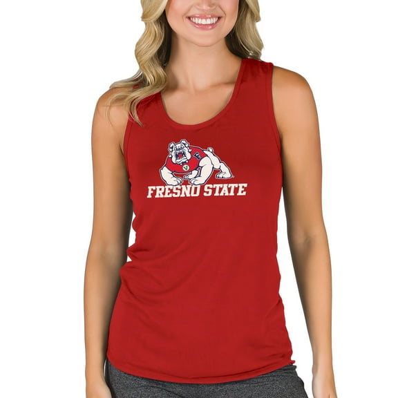 Women's College Concepts Red Fresno State Bulldogs Marathon Racerback Tank Top