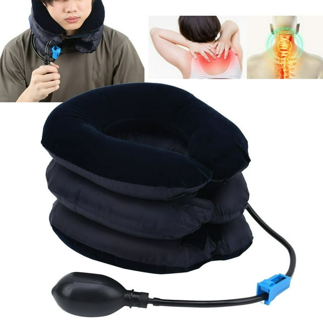 DEELLEEO Cergrey Inflatable Neck Traction Device Inflatable Neck Stretcher Traction Inflatable 3 Layers Cervical Neck Traction Device Pain Relief Adjustable Neck Stretcher