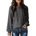 thumbnail image 2 of Lightweight Hoodies for Women 2025 Long Sleeve Plain Hooded Sweatshirt Pullover Tops Fall Outfits, 2 of 6