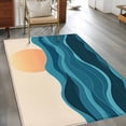 thumbnail image 3 of Ocean Waves Washable Area Rugs 2.7'x5', Sun Watercolor Low Pile Throw Living Room Rug Non-Slip Sturdy Edge Binding Carpet for Indoor Entryway Bedside Kitchen, 3 of 9