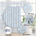 thumbnail image 3 of Blue Boho Abstract Floral Shower Curtain, Cute Vintage Retro Botanical Daisy Girl Kids Bathroom Decor Shower Curtain, Modern Geometric Aesthetic Flower Fabric Shower Curtain Set with Hooks, 47X64in, 3 of 6